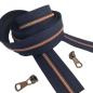 Preview: Feiner Reißverschluss Marine Antikmessing Bordeaux